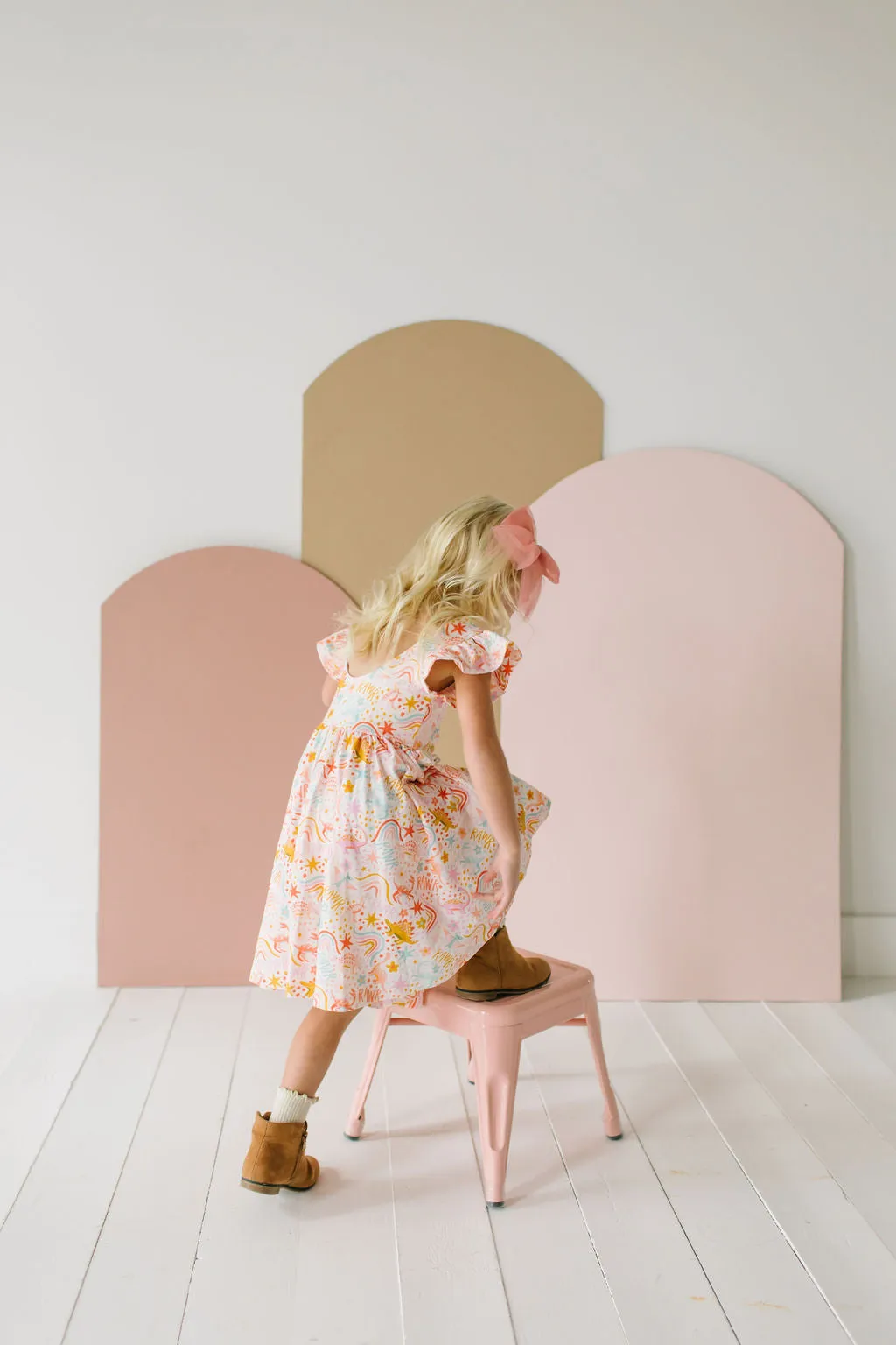 Olivia Twirl Dress in Dreamy Dino